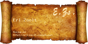 Erl Zsolt névjegykártya